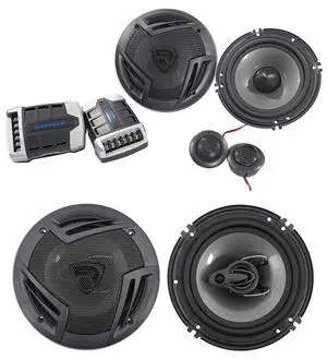 RV65.2C 6.5" Component Car Speaker Pair with RV6.3A Speakers | 750W Peak / 140W RMS Each, RV6.3A 6.5" 3-Way Coaxial Speaker Pair, 2 Tweeters, 2 Crossovers, Speaker Wire, 2-Items RV65.2C 6.5" Component Car Speaker Pair with RV6.3A Speakers | 750W Peak / 140W RMS Each, RV6.3A 6.5" 3-Way Coaxial Speaker Pair, 2 Tweeters, 2 Crossovers, Speaker Wire, 2-Items