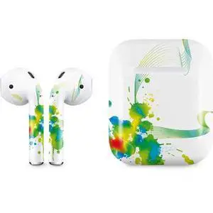 Decal Audio Skin Compatible with Apple AirPods - Virescent Harmony Design Decal Audio Skin Compatible with Apple AirPods - Virescent Harmony Design