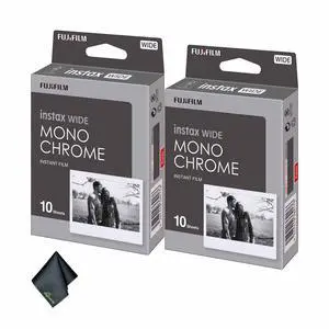 INSTAX Wide Monochrome Film 20 Exposures Bundle | For Instant Photos, Scrapbooks & Sharing | Includes Cleaning Cloth INSTAX Wide Monochrome Film 20 Exposures Bundle | For Instant Photos, Scrapbooks & Sharing | Includes Cleaning Cloth