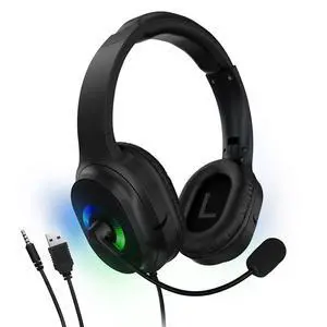 Wired Gaming Headset with Mic - Noise Cancelling Stereo Headset for Work, Classes & Gaming Sessions - Compatible with PC, Tablets, Consoles, Phones - 3.5mm Jack & PC USB - Black Wired Gaming Headset with Mic - Noise Cancelling Stereo Headset for Work, Classes & Gaming Sessions - Compatible with PC, Tablets, Consoles, Phones - 3.5mm Jack & PC USB - Black