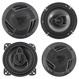 RV6.3A 6.5" 3-Way Car Audio Speaker Pair with RV4.3A 4" Speakers | 750W Peak / 140W RMS CEA Rated, 4-Ohm, 91 dB, PEI Dome Tweeter, RV4.3A 4" Car Speaker Pair, Grilles Included, 4-items RV6.3A 6.5" 3-Way Car Audio Speaker Pair with RV4.3A 4" Speakers | 750W Peak / 140W RMS CEA Rated, 4-Ohm, 91 dB, PEI Dome Tweeter, RV4.3A 4" Car Speaker Pair, Grilles Included, 4-items