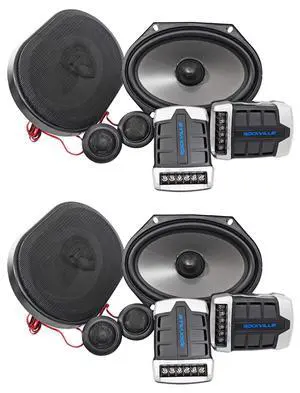 RV68.2C 6x8/5x7 CEA-Rated Component Car Speakers, 4 Ohm, 2-Pack | 900W Peak / 170W RMS, Polypropylene Cone, PEI Dome Tweeters, 2-Way Crossovers, OFC Voice Coils, Grilles, 32Hz-22kHz RV68.2C 6x8/5x7 CEA-Rated Component Car Speakers, 4 Ohm, 2-Pack | 900W Peak / 170W RMS, Polypropylene Cone, PEI Dome Tweeters, 2-Way Crossovers, OFC Voice Coils, Grilles, 32Hz-22kHz
