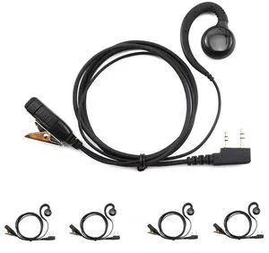 5-Pack G-Shaped in-Ear Headphone with Clip on PTT for Kenwood 2 Pin TH-K20A TK-3160 TK-3180 TK-3360 TH-235 NX-320 KPG87D K2 5-Pack G-Shaped in-Ear Headphone with Clip on PTT for Kenwood 2 Pin TH-K20A TK-3160 TK-3180 TK-3360 TH-235 NX-320 KPG87D K2