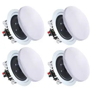 Set of 4 5.25 Inch 8 Ohm 175 Watts Ceiling Speakers | Flush Mount, in-Wall in-Ceiling 2-Way Mid Bass Woofer Speakers withTitanium Dome Tweeter, Perfect for Home, Office Set of 4 5.25 Inch 8 Ohm 175 Watts Ceiling Speakers | Flush Mount, in-Wall in-Ceiling 2-Way Mid Bass Woofer Speakers withTitanium Dome Tweeter, Perfect for Home, Office