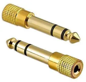 6.3mm Male Plug to 3.5mm 1/8" Female Jack Stereo Headphone Audio Adapter Pack of 10 6.3mm Male Plug to 3.5mm 1/8" Female Jack Stereo Headphone Audio Adapter Pack of 10