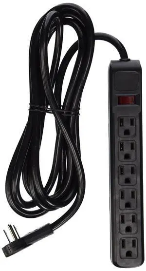 Flat Rotating Plug, Surge/Modem Protector, 6 Outlet, Plastic, Power Cord, 10', Black (845-51W1-12210) Flat Rotating Plug, Surge/Modem Protector, 6 Outlet, Plastic, Power Cord, 10', Black (845-51W1-12210)