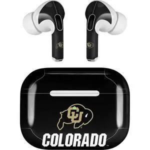 Decal Audio Skin Compatible with Apple AirPods Pro - Officially Licensed University of Colorado CU Logo on Black Design Decal Audio Skin Compatible with Apple AirPods Pro - Officially Licensed University of Colorado CU Logo on Black Design