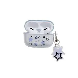 Compatible with AirPods Pro, Blue Purple Black Star Pattern Case Cover Accessories for AirPods Pro with Pendant for Women Girls Compatible with AirPods Pro, Blue Purple Black Star Pattern Case Cover Accessories for AirPods Pro with Pendant for Women Girls