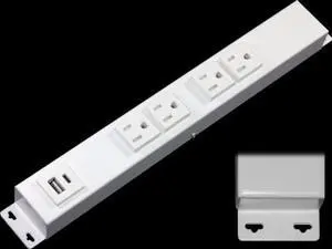 12 Hardwired Power Strip (NO Power Cord), 4 Tamper Resistant Outlets (NEMA 5-15R), with Ears (with mounting tabs on Both Ends), 15A (NOT a 20Amp Unit), USB A+C, White 12 Hardwired Power Strip (NO Power Cord), 4 Tamper Resistant Outlets (NEMA 5-15R), with Ears (with mounting tabs on Both Ends), 15A (NOT a 20Amp Unit), USB A+C, White