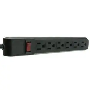 15 feet Surge Protector, Flat Rotating Plug, 6 Outlet, Black Horizontal Outlets, Plastic, 15ft Power Cord, Surge Protector Multi Plug 15 feet Surge Protector, Flat Rotating Plug, 6 Outlet, Black Horizontal Outlets, Plastic, 15ft Power Cord, Surge Protector Multi Plug