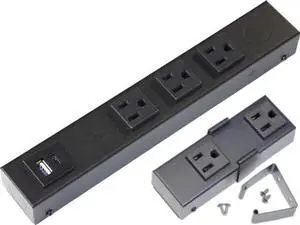 10 Hardwired Power Strip (NO Power Cord), 3 Vertical Outlets (NOT Tamper Resistant), NO Ears (Without mounting tabs on Both Ends), 15A (NEMA 5-15R - NOT a 20 Amp Unit), USB A+C, Black 10 Hardwired Power Strip (NO Power Cord), 3 Vertical Outlets (NOT Tamper Resistant), NO Ears (Without mounting tabs on Both Ends), 15A (NEMA 5-15R - NOT a 20 Amp Unit), USB A+C, Black