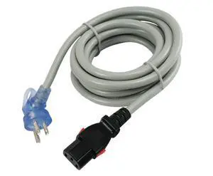 27213-5 13-Amp NEMA 5-15P 10-Feet Right Angle Down I-Plug Hospital/Medical Grade Cord with Push Lock IEC C13 27213-5 13-Amp NEMA 5-15P 10-Feet Right Angle Down I-Plug Hospital/Medical Grade Cord with Push Lock IEC C13