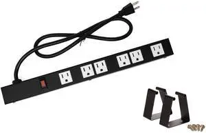 OT16063 Heavy Duty Metal Surge Protector Power Strip with Mounting Parts 6 White Outlets 3 Feet Power Cord OT16063 Heavy Duty Metal Surge Protector Power Strip with Mounting Parts 6 White Outlets 3 Feet Power Cord