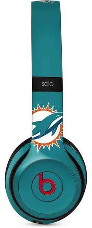 Decal Audio Skin Compatible with Beats Solo 3 Wireless - Officially Licensed NFL Miami Dolphins Large Logo Design Decal Audio Skin Compatible with Beats Solo 3 Wireless - Officially Licensed NFL Miami Dolphins Large Logo Design