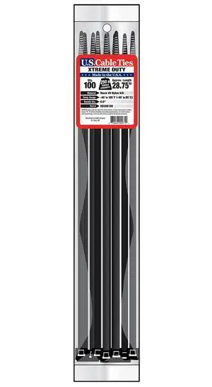 XD29B100 29-Inch Xtreme Duty Cable Ties, UV Black, 100-Pack XD29B100 29-Inch Xtreme Duty Cable Ties, UV Black, 100-Pack