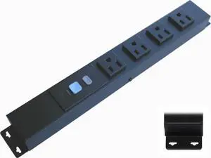 12 Hardwired Power Strip (NO Power Cord), 4 Horizontal Outlets (NEMA 5-15R - NOT 20Amp), with Ears (with mounting tabs on Both Ends), ALCI, Black 12 Hardwired Power Strip (NO Power Cord), 4 Horizontal Outlets (NEMA 5-15R - NOT 20Amp), with Ears (with mounting tabs on Both Ends), ALCI, Black