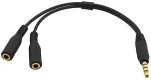 3.5mm Gold Series Headphone and Microphone Adapter, Black (Multiple Packs) (Five-Pack) 3.5mm Gold Series Headphone and Microphone Adapter, Black (Multiple Packs) (Five-Pack)