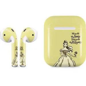 Decal Audio Skin Compatible with Apple AirPods - Officially Licensed Disney Princess Belle Tale As Old As Time Art Design Decal Audio Skin Compatible with Apple AirPods - Officially Licensed Disney Princess Belle Tale As Old As Time Art Design
