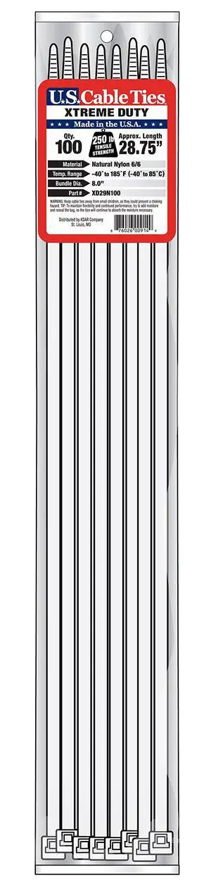 XD29N100 29-Inch Xtreme Duty Cable Ties, Natural, 100-Pack XD29N100 29-Inch Xtreme Duty Cable Ties, Natural, 100-Pack