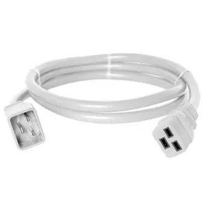 Heavy Duty Extension Power Cord, C19 to C20, 12AWG, 20 AMPS, 250V (White) (White 2 ft.) Heavy Duty Extension Power Cord, C19 to C20, 12AWG, 20 AMPS, 250V (White) (White 2 ft.)
