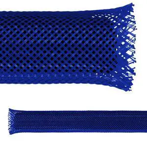 3/4" PET Expandable Braid Sleeving Flame Retardant Flexible Wire Mesh for Cord Management and Cable Protection - 25 Feet - Blue 3/4" PET Expandable Braid Sleeving Flame Retardant Flexible Wire Mesh for Cord Management and Cable Protection - 25 Feet - Blue