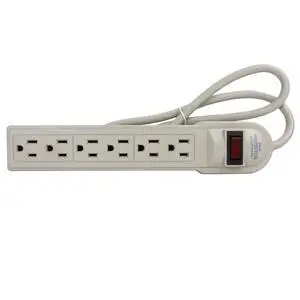 04046-SU Power Strip with Surge Protection, 270 Joules, 6-Outlets, 3-Foot Cord, Plastic, For Home, Office, Dorm Rooms, UL Listed, 1 Pack, Ivory Color 04046-SU Power Strip with Surge Protection, 270 Joules, 6-Outlets, 3-Foot Cord, Plastic, For Home, Office, Dorm Rooms, UL Listed, 1 Pack, Ivory Color