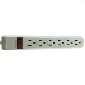 6-Outlet Surge Protector Power Strip with 360-Degree Flat Rotating Plug, Gray UL Listed, 1800W, 4 Feet 6-Outlet Surge Protector Power Strip with 360-Degree Flat Rotating Plug, Gray UL Listed, 1800W, 4 Feet