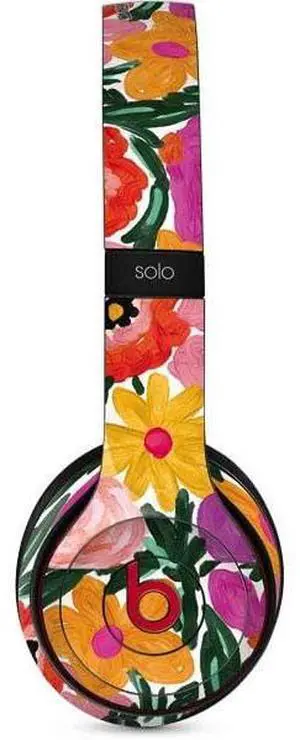 Decal Audio Skin Compatible with Beats Solo 3 Wireless - Officially Licensed Bouffants and Broken Hearts Painterly Garden Design Decal Audio Skin Compatible with Beats Solo 3 Wireless - Officially Licensed Bouffants and Broken Hearts Painterly Garden Design