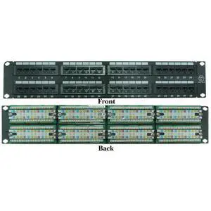 48 Port Cat6 Patch Panel, 19" Horizontal Rackmount or Wall Mount Panel, RJ45 Ethernet 110 Type, 568A/568B Compatible, 2U, Black 48 Port Cat6 Patch Panel, 19" Horizontal Rackmount or Wall Mount Panel, RJ45 Ethernet 110 Type, 568A/568B Compatible, 2U, Black