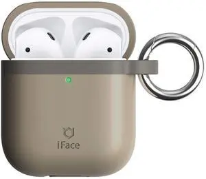 Grip On Color Silicone Case Compatible with AirPods 1 and 2 - Wireless Charging Compatible, Aluminum Carabiner Included - Beige Grip On Color Silicone Case Compatible with AirPods 1 and 2 - Wireless Charging Compatible, Aluminum Carabiner Included - Beige