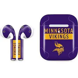 Decal Audio Skin Compatible with Apple AirPods 2 - Officially Licensed NFL Minnesota Vikings Purple Performance Series Design Decal Audio Skin Compatible with Apple AirPods 2 - Officially Licensed NFL Minnesota Vikings Purple Performance Series Design