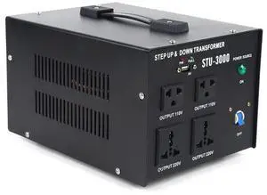 STU-3000 3000Watts Voltage Transformer Converter Heavy Duty Step Up/Down Power Converter for Conversion Between 110 Volt and 220 Volts,with Circuit Breaker,CE Certified,Black STU-3000 3000Watts Voltage Transformer Converter Heavy Duty Step Up/Down Power Converter for Conversion Between 110 Volt and 220 Volts,with Circuit Breaker,CE Certified,Black