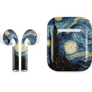 Decal Audio Skin Compatible with Apple AirPods - Officially Licensed Van Gogh - The Starry Night by Van Gogh Design Decal Audio Skin Compatible with Apple AirPods - Officially Licensed Van Gogh - The Starry Night by Van Gogh Design