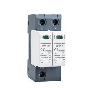 GSP9 2Pole Surge Protector 20KA-40KA SPD AC275V AC385V 400V 440V SPD House Surge Protector 1P+N Din Rail(1P NPE AC275V 40KA) GSP9 2Pole Surge Protector 20KA-40KA SPD AC275V AC385V 400V 440V SPD House Surge Protector 1P+N Din Rail(1P NPE AC275V 40KA)