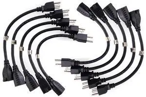 10 Pack 1 Foot Power Extension Cord Cable Strip, 1 Foot Extension Cord, UL Listed, CSA Approved, Extension Cable, 3 Prong US Wire Extension Cord 10 Pack 1 Foot Power Extension Cord Cable Strip, 1 Foot Extension Cord, UL Listed, CSA Approved, Extension Cable, 3 Prong US Wire Extension Cord