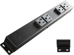 12" Hardwired Power Strip, 4 Vertical Tamper Resistant Outlets (NEMA 5-15R), Mountable with Ears on Both Ends 12" Hardwired Power Strip, 4 Vertical Tamper Resistant Outlets (NEMA 5-15R), Mountable with Ears on Both Ends