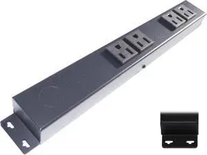 12 Hardwired Power Strip (NO Power Cord), 4 Horizontal Outlets (NOT Tamper Resistant), with Ears (with mounting tabs on Both Ends), 15A (NOT a 20 Amp Unit), Black 12 Hardwired Power Strip (NO Power Cord), 4 Horizontal Outlets (NOT Tamper Resistant), with Ears (with mounting tabs on Both Ends), 15A (NOT a 20 Amp Unit), Black