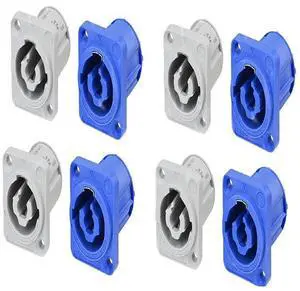 4 Pair Neutrik NAC3MPXXA/B Power in/Out Powercon Panel Mount 20A/250V | Includes Power In and Power Out panel connectors for dependable 20A/250V AC installations 4 Pair Neutrik NAC3MPXXA/B Power in/Out Powercon Panel Mount 20A/250V | Includes Power In and Power Out panel connectors for dependable 20A/250V AC installations
