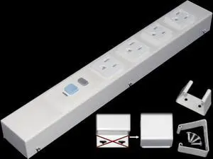 12 Hardwired Power Strip (NO Power Cord), 4 Outlets (NEMA 5-15R, Vertical - NOT 20Amp), NO Ears (Without mounting tabs on Both Ends), ALCI, White 12 Hardwired Power Strip (NO Power Cord), 4 Outlets (NEMA 5-15R, Vertical - NOT 20Amp), NO Ears (Without mounting tabs on Both Ends), ALCI, White