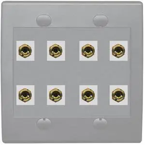 8 Banana 4 Speaker Surround 2 Gang Coupler Wall Plate 2 Gang Gray 8 Banana 4 Speaker Surround 2 Gang Coupler Wall Plate 2 Gang Gray
