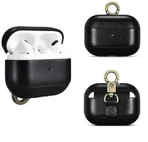 Leather Handmade Case Compatible with AirPods Pro 1&2 | Genuine Leather Case with Strap | Shockproof | Compatible with MagSafe & Wireless Chargers Black Leather Handmade Case Compatible with AirPods Pro 1&2 | Genuine Leather Case with Strap | Shockproof | Compatible with MagSafe & Wireless Chargers Black