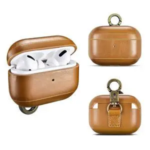 Leather Handmade Case Compatible with AirPods 1&2 (Not for PRO) | Genuine Leather Case with Strap | Shockproof | Compatible with MagSafe & Wireless Chargers Latte Leather Handmade Case Compatible with AirPods 1&2 (Not for PRO) | Genuine Leather Case with Strap | Shockproof | Compatible with MagSafe & Wireless Chargers Latte