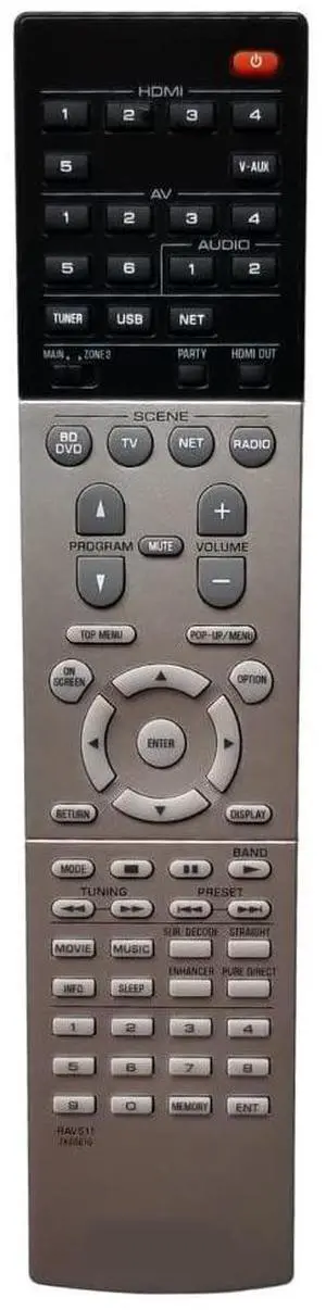 OEM Yamaha Replacement Home Theater Receiver Remote Control Shipped with: RX-V777, RX-V777BT OEM Yamaha Replacement Home Theater Receiver Remote Control Shipped with: RX-V777, RX-V777BT