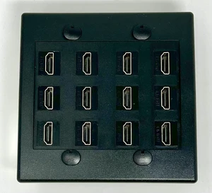 12 Port Flat Dual 2 Gang HDMI Wall Plate - Black 12 Port Flat Dual 2 Gang HDMI Wall Plate - Black