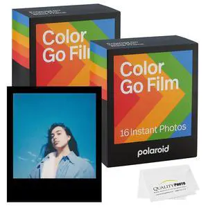 Go Color Film, Black Frame + Quality Photo Microfiber Cloth (Compatible with Go Cameras) (2 Pack (32 Films)) Go Color Film, Black Frame + Quality Photo Microfiber Cloth (Compatible with Go Cameras) (2 Pack (32 Films))