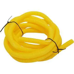 Split Wire Loom Conduit Tubing, 3/8 Inch Diameter x 12 Ft Length, Yellow Plastic Harness Cover with Zip Ties for Clean Professional Wire Management Split Wire Loom Conduit Tubing, 3/8 Inch Diameter x 12 Ft Length, Yellow Plastic Harness Cover with Zip Ties for Clean Professional Wire Management