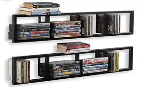 CD Storage Shelf for Wall, 34 Inch Media Storage Rack, Wall Mounted Video Games CD DVD Organizer Metal Shelf, Cube Storage Organizer Floating Shelf (2 Pcs, Black) CD Storage Shelf for Wall, 34 Inch Media Storage Rack, Wall Mounted Video Games CD DVD Organizer Metal Shelf, Cube Storage Organizer Floating Shelf (2 Pcs, Black)