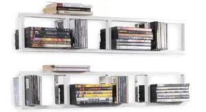 CD Storage Shelf for Wall, 34 Inch Media Storage Rack, Wall Mounted Video Games CD DVD Organizer Metal Shelf, Cube Storage Organizer Floating Shelf (2 Pcs, White) CD Storage Shelf for Wall, 34 Inch Media Storage Rack, Wall Mounted Video Games CD DVD Organizer Metal Shelf, Cube Storage Organizer Floating Shelf (2 Pcs, White)