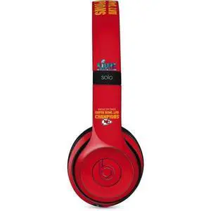 Decal Audio Skin Compatible with Beats Solo 3 Wireless - Officially Licensed NFL Kansas City Chiefs Super Bowl LVII Champions Design Decal Audio Skin Compatible with Beats Solo 3 Wireless - Officially Licensed NFL Kansas City Chiefs Super Bowl LVII Champions Design
