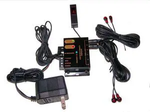 Remote Control IR Repeater Extender Universal to Control Your Audio and Video Products Hidden in a Cabinet, in Another Room or Out of Sight. Includes IR Blaster/IR emitter and IR Sensor Remote Control IR Repeater Extender Universal to Control Your Audio and Video Products Hidden in a Cabinet, in Another Room or Out of Sight. Includes IR Blaster/IR emitter and IR Sensor